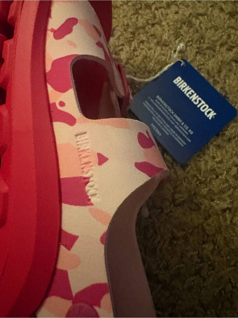 BIRKENSTOCK Girls’s Mogami Birko Flor Sandals In Cork Camo Rose Pink NWT